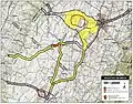Carte du champ de bataille et des zones d'étude par le programme de protection des champs de bataille américains.
