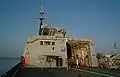 La plate forme hélicoptère de la frégate Surcouf, en escale à Djibouti (8 décembre 1999)