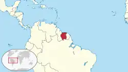 Carte de la partie Nord de l'Amérique du Sud.