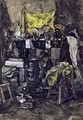 S. Robertson, Corner of the Artists' Studio, avant 1905, aquarelle sur papier, Groninger Museum.