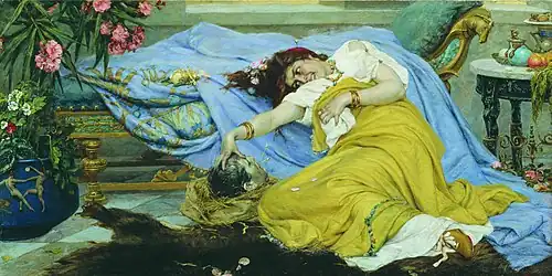 L'épouse de Marc Antoine Fulvie joue avec la tête de Cicéron, par Pavel Svedomski (XIXe siècle).