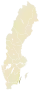 Carte représentant la province d'Öland au sein de la Suède, au sud-est du pays.
