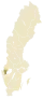 Carte représentant la province de Dalsland au sein de la Suède, au sud-ouest du pays.