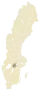 Carte représentant la province de Närke au sein de la Suède, au centre-est du pays.
