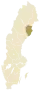 Carte représentant la province de Västerbotten au sein de la Suède, au nord-est du pays.