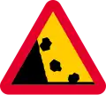 Chutes de pierres par la gauche