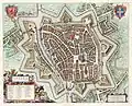 Le numéro 25 (en bas de l'image) indique l'emplacement de la Kamerpoort sur ce plan de Zwolle tiré de l' Atlas van Loon (1649).
