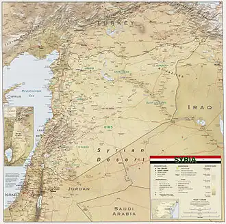 carte : Géographie de la Syrie