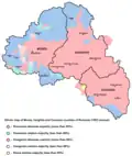 Carte ethnique du Pays sicule en 1992.
