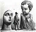 Tête de la Vierge du Puy et buste de l'Enfant Jésus comparés à la taille humaine, Jules Gagniet.
