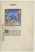 Première miniature de L'Heautontimoroumenos, f.90