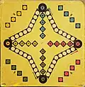 Tablier  pour 4 joueurs, recto (société Georges Bonnet vers 1930).