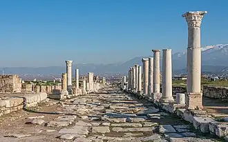 La rue Syrienne ou des Syriens (Συριακός οδός - Syriakós odós), à Laodicée en février 2020.