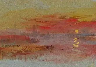 William Turner, The Scarlet Sunset, vers 1830-1840, Tate Gallery, Londres.