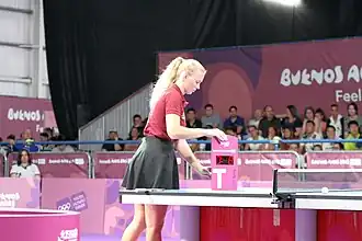 Chronomètre de temps mort au tennis de table.