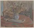 Vase bleu aux chardons, pastel, 46 x 55,5 (1871).&nbsp;Collection particulière.