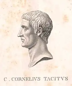 Sculpture, de la tête, de profil, de Tacite