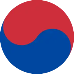 Le Taegeuk tel qu'il apparaît sur le drapeau sud-coréen.