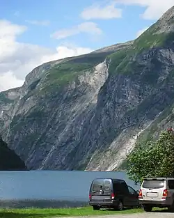 Vue du Langhammaren depuis Tafjord.