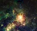 La nébuleuse en infrarouge par le télescope spatial WISE.