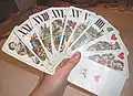 Tarot d'Europe centrale, 54 cartes.