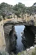 L'arche Tasman jouxtant un gouffre littoral