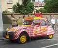 Publicité pour de la charcuterie industrielle lors du Tour de France 2014