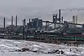 Vue de l'usine à chaud, centrée sur le haut fourneau 4.