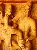 Varâha et Bhûdevi à Mahabalipuram (Tamil Nadu).