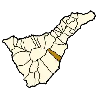 Localisation de Fasniadans l'île de Tenerife.