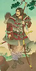Estampe japonaise de la fin du XIXe siècle représentant un samouraï.