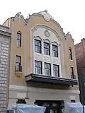 Façade du théâtre pendant les travaux de restauration entrepris en 2013.