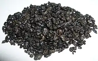 Thé vert Gunpowder, en forme de perles.