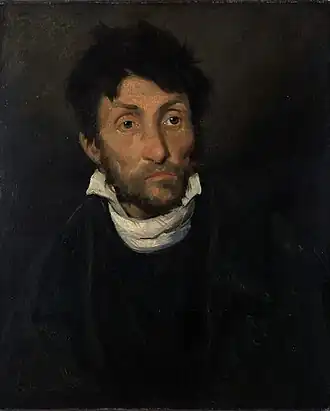 Le Monomane du vol, ou Le Fou aliéné, ou Le Cleptomane (1822), 61,2&nbsp;×&nbsp;50,2&nbsp;cm, musée des Beaux-Arts de Gand.