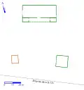 Plan montrant, par un jeu de couleurs, les phases de construction d'en édifice.