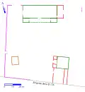 Plan montrant, par un jeu de couleurs, les phases de construction d'en édifice.
