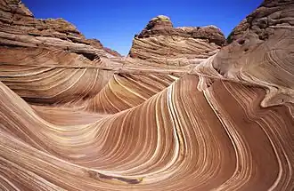Stratifications obliques dans les grès de « La vague »