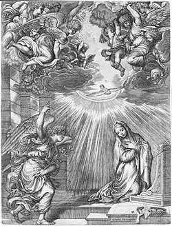 Annonciation (1565), Giovanni Jacopo Caraglio, Metropolitan Museum of Art, New York.