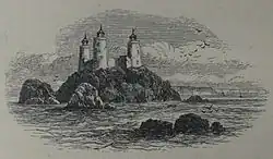 Les trois phares des Casquets : Le Donjon, Saint-Pierre et Saint-Thomas.