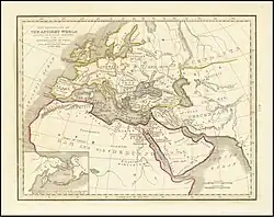 Les pays du monde antique exposant le règlement probable des descendants de Noé