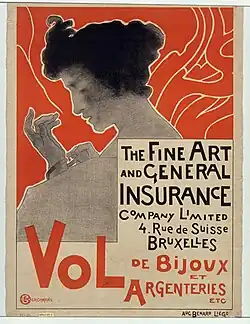 Affiche couleur montrant une femme regardant si son bracelet est bien attaché.