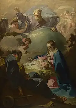Giambattista Pittoni, Nativité avec Dieu le Père et le Saint-Esprit (it), 1740.