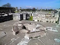 Le baptistère du complexe épiscopal de Philippes, VIe&nbsp;siècle.