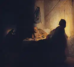 Rembrandt, Les Pèlerins d'Emmaüs, 1628-30, Paris.