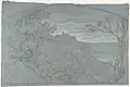 La Ville et le lac de Nemi, dessin, New York, Metropolitan Museum of Art.