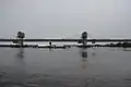 Ferry et pont en construction en mars 2020.