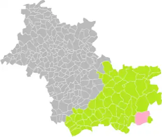 Theillay dans l'arrondissement de Romorantin-Lanthenay en 2016.