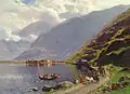 Tableau de Lærdalsøyri en 1901