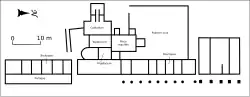 Plan d'ensemble du complexe thermal au IIe&nbsp;siècle.