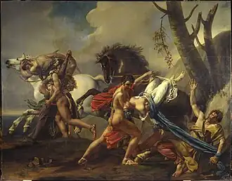 Thésée et Pirithoüs purgeant la terre des brigands, délivrent deux femmes des mains de ces ravisseurs, 1806, palais d'Arkhangelskoïe